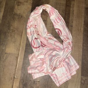 Chic & Shiny: Authentic Juicy Couture Pink Silk Scarf Wrap